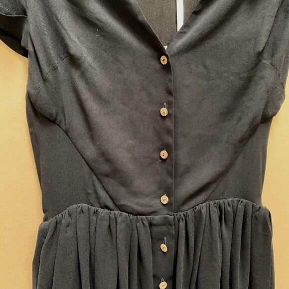 MORGAN CARPER  Semi Sheer Black SAPIN Mini Dress w/Pockets! Sz SML - Picture 14 of 16